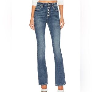 BLANK NYC the Hoyt high rise mini flare jeans size 28 button fly organic cotton